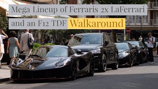 Epic $7 million line up of Ferraris. Two LaFerrari and a Ferrari F12 TDF