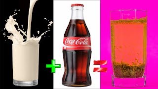 4 Amazing Science Experiments ( Crazy Experiment With Coca Cola and Milk )