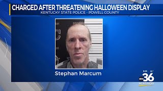 Man faces terroristic threatening charge due to Halloween display