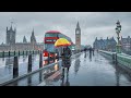 A Rainy London Morning Walk along South Bank from Tower Bridge to Big Ben & Trafalgar Square | 4K