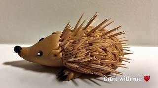 ♥️ Clay with me- how to make a hedgehog / porcupine  | model tutorial craft. easy DIY