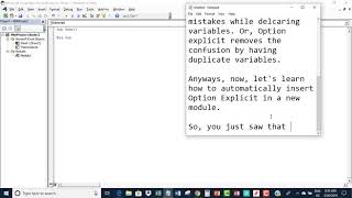 Excel VBA: Automatically insert Option Explicit in a new module