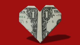 How to Make a Perfect DOLLAR HEART💖 Easy Dollar Heart Tutorial   Origami Dollar Heart! Valentine's