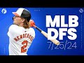 #MLB #DFS Picks & Strategy for #DraftKings & #FanDuel (7/25/24)