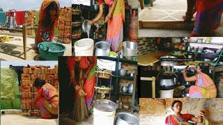 ଆଜି କବାର କରି କରି ଅଥା full busy day kitchen cleaning video