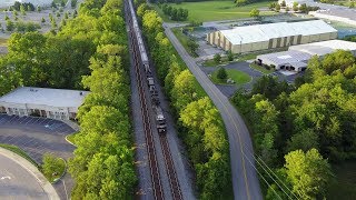 4K Aerial- Norfolk Southern Freight Trains Chattanooga, TN