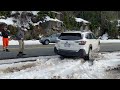 subaru outback snow off road challenge bad driver stuck it good saves the day.