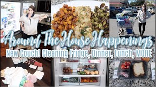 Around The House Happenings! New Couch, Cleaning Fridge, Sharing Lunch & Dinner, Groceries, & More!