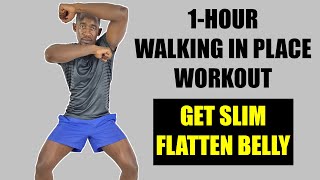 1-HOUR HIIT Walking Workout at Home for Getting Slim Quickly - SLIM BODY and FLAT STOMACH
