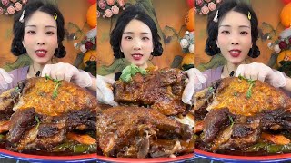 【ASMR】【MUKBANG】 主食牛排BIG GIANT BEEF | KWAI EATING SHOW| CHINESE MUKBANG | 食べる|吃播