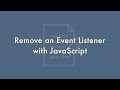 removeEventListener in JavaScript