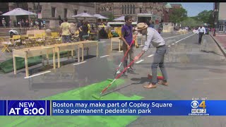 Boston may make part of Copley Square a permanent pedestrian park