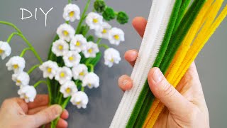 😍THE CUTEEST SPRING FLOWERS😍 Lilies of the valley made of chenille wire 😍 Pipe cleaner