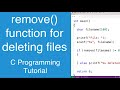 remove() function for deleting files | C Programming Tutorial