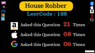 Apple, Amazon & Google repeatedly asks this Dynamic programming interview problem | House Robber:198