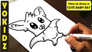 HOW TO DRAW A CUTE BABY BAT