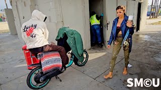 Solo Cleanup at Venice Beach Restrooms as Police Officers Stand By