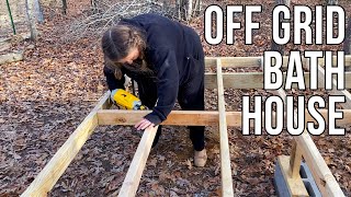 Starting Our Off Grid Bath House Build Our Shed Is Ready