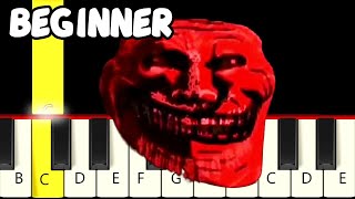 Funk Estranho (Troll Face) - Fast and Slow Piano Tutorial - Beginner