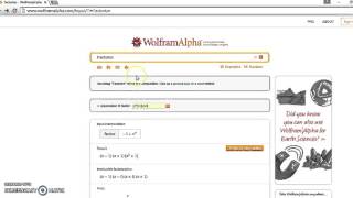 Factorization using wolfram alpha