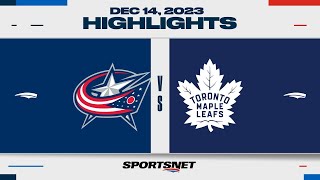 NHL Highlights | Blue Jackets vs. Maple Leafs - December 14, 2023