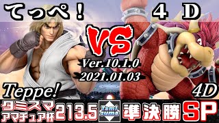 【スマブラSP】タミスマ#213.5 アマチュア杯準決勝 てっぺ！(ケン) VS 4D(クッパ) - オンライン大会