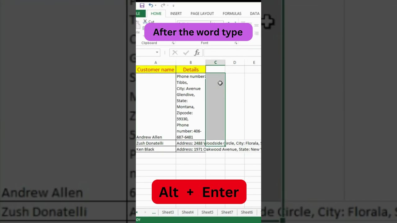 Excel Tricks No.9 . How to make line break in excel