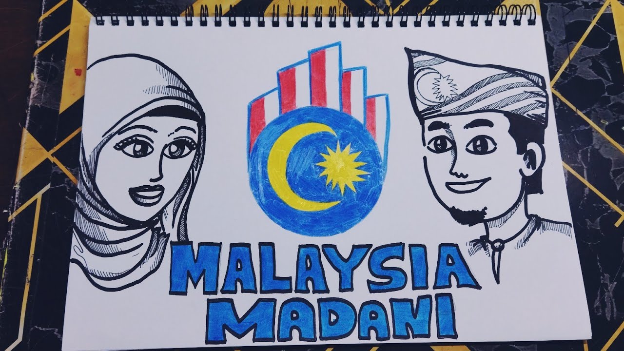 Cara Lukis Poster Malaysia Madani 🇲🇾 ( Hari Kebangsaan 2023 - YouTube