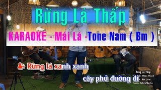 Karaoke Rừng Lá Thấp - Beat chuẩn Nhạc sống | Guitar Bolero Mái Lá | Tone Nam Bm