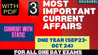 INTEGRATED CURRENT AFFAIRS MCQ SERIES | PART 3 | ONE YEAR COVERAGE WITH STATIC