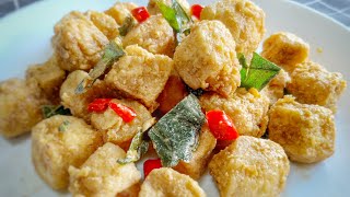 RESEP TAHU TELUR ASIN ini bikin nagih || salted egg tofu