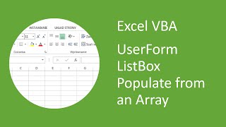 Excel VBA UserForm ListBox Populate from an Array (Multidimensional)