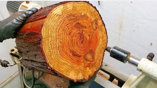 Woodturning - Log Turning !! 【職人技】丸太を回す！