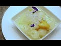 สูตรอาหาร ผลไม้ลอยแก้ว tropical fruit in fragrant syrup l easy pantry recipe at home