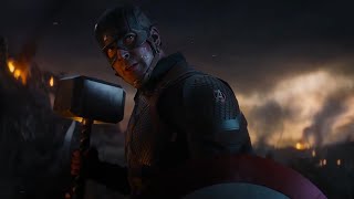Captain America vs Thanos Fight Scene - Captain America Lifts Mjolnir - Avengers_ Endgame