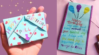 DIY - SURPRISE MESSAGE CARD FOR BIRTHDAY | Pull Tab Origami Envelope Card / Happy Birthday card