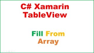Xamarin Android TableView Ep.01 : Fill From Array,OnRowClick