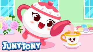 I'm a Little Teapot | Nursery Rhymes for Kids | Kindergarten Song | JunyTony Songs for Children