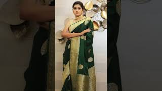 Pure and Handwoven Banarasi Katan Silk Saree || Dark Green By Silk Kothi