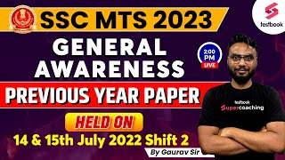 SSC MTS GK Previous Year Paper | General Awareness Important Questions For SSC MTS | Gaurav Sir