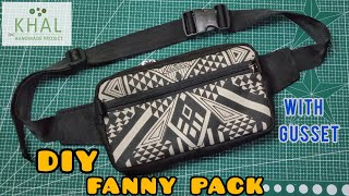 DIY FANNY PACK with gusset | Waistbag sewing Tutorial & Pattern (KhAL Handmade Project)