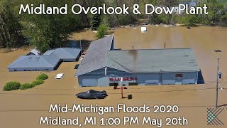 Mid-Michigan Floods : Midland Overlook Flood Drone Footage of Downtown and Dow Chemical Plant PT6