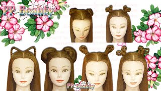 สอนทำทรงผมมัด2จุกน่ารักแบบต่างๆTwo Buns Hairstyles