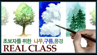 리얼클래스 초보자편 [수채화,자연] - REAL CLASS For beginners [WATERCOLOR, NATURE] Tutorial