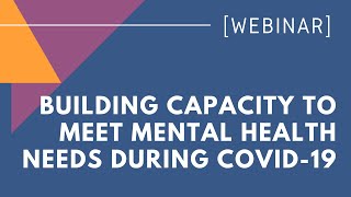 WEBINAR: Building Capacity to Meet Mental Health Needs During COVID-19