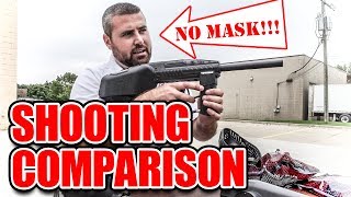 Comparing the Tippmann A-5 to the Tippmann Raider | Shooting Paintball Gun Comparison Video