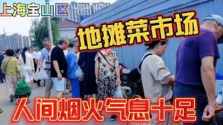 上海宝山区的地摊菜市场，百姓买菜实拍，充满浓浓的人间烟火气息~街拍/街景