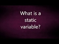 What is a  static  variable? | Java Interview Questions