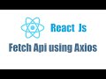 How To make  API Request in React JS  Using AXIOS
