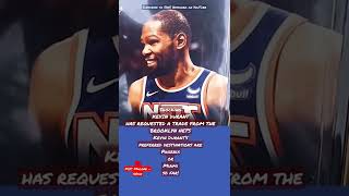 #kevindurant #durant request trade from #brooklynnets perfer teams are #miamiheat #phoenixsuns #nba